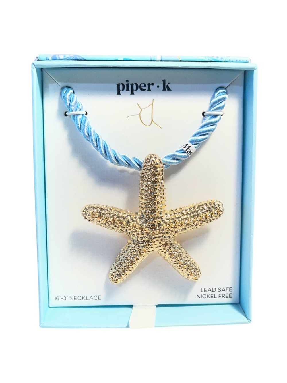 Piper K Gold Starfish Charm Necklace - NWT **